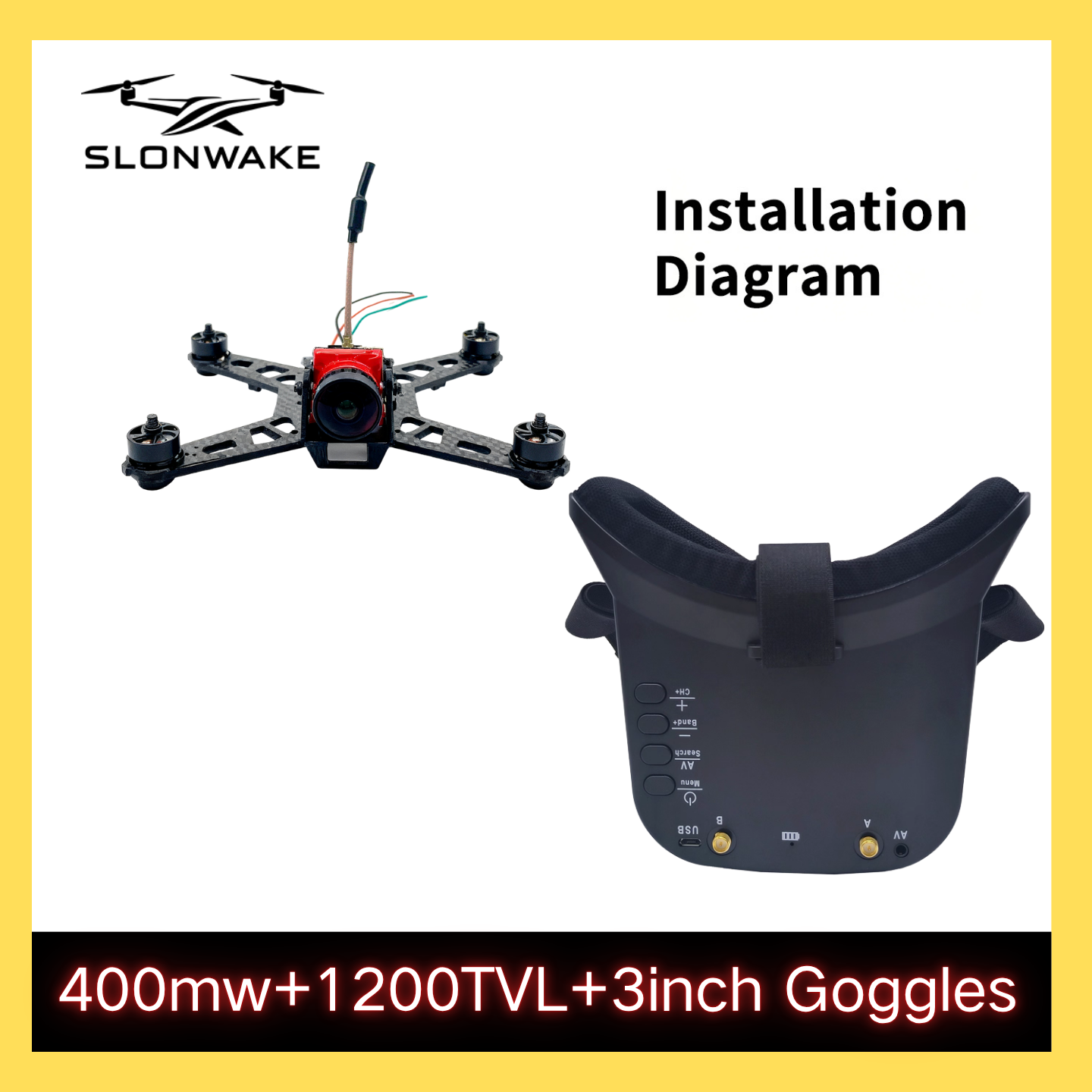 SLONWAKE 5.8G 48CH FPV 400mw V – обзор и цена Drone Racing Vtx